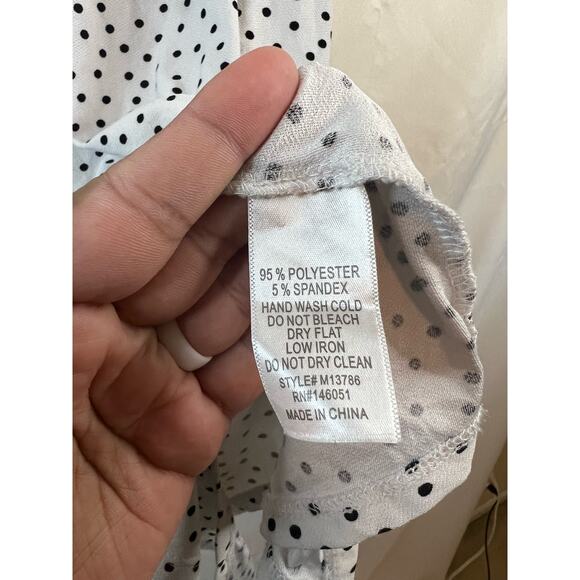 Faith and Joy Polkadot Top - Black and White - Size Medium - Picture 4 of 4